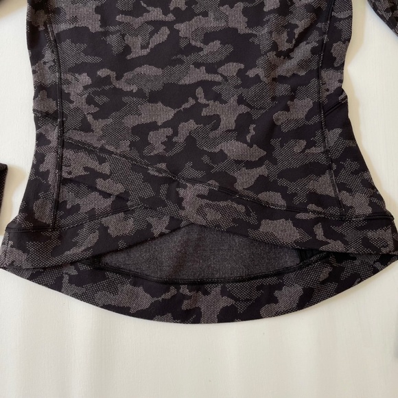 Lululemon WomenTop Sz4 Athletic Camo Jacquard Fitted Running Yoga Performance - Picture 5 of 13